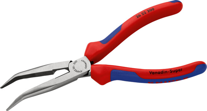 Flachrundzange abgewinkelt mit Schneide Flachrundzange abgewinkelt mit Schneide
