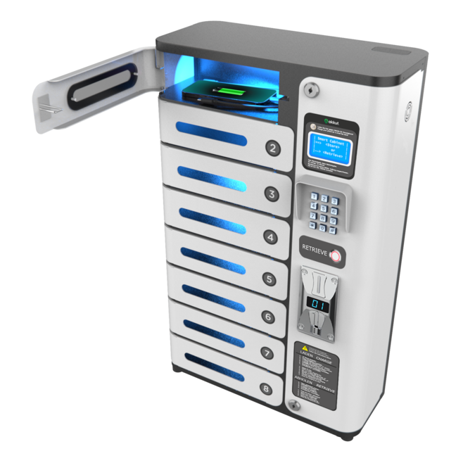 Schließfächer SAFE 8 COIN (PD) mit Handy-Ladekabel Schließfächer SAFE 8 COIN (PD) mit Handy-Ladekabel