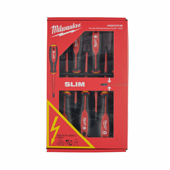 Tri-Lobe VDE Screwdriver PZ SET -7PCS
