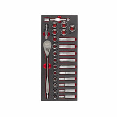 1/2" Ratschen+Nüsse Einlage 28-tlg.