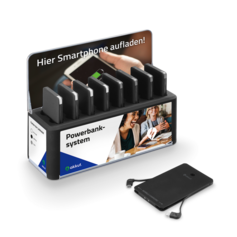 Powerbank-Station FLEXIBLE BANK 8 mit Handy-Ladekabel